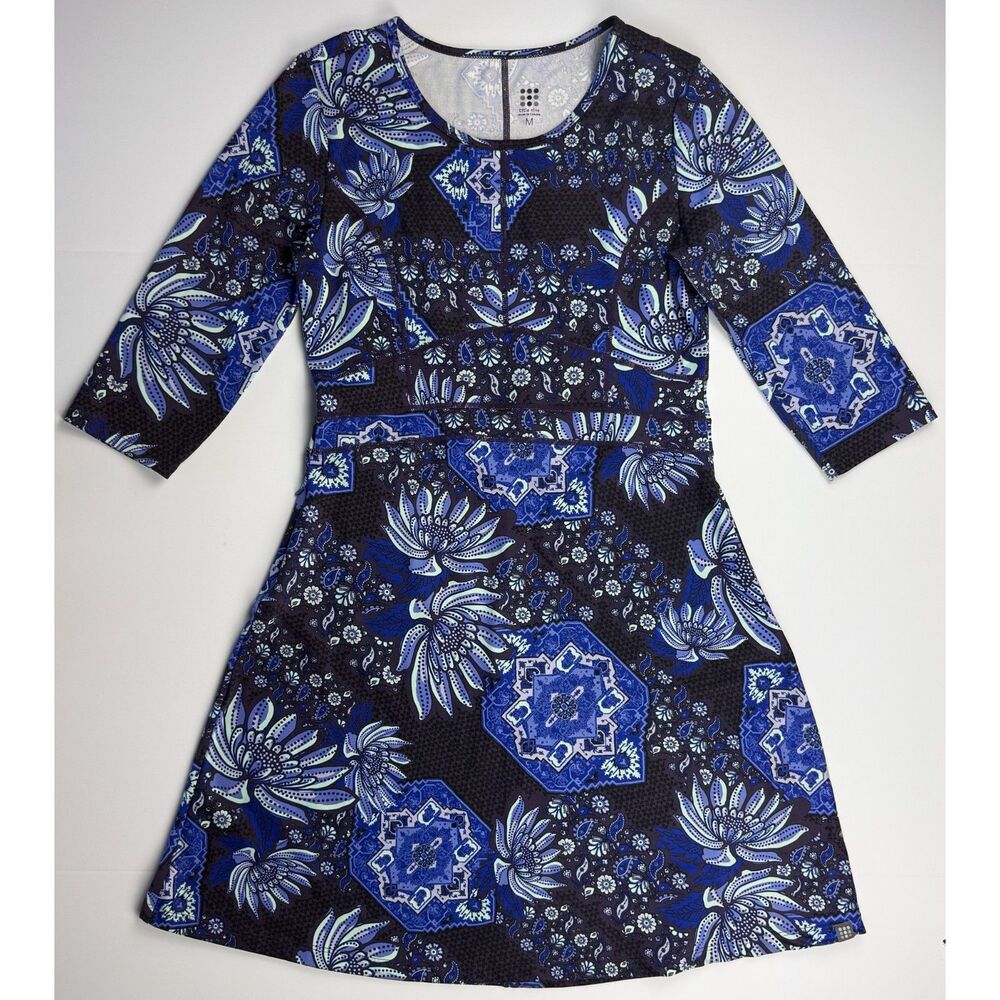 Title Nine Paisley Print Dress 3/4 Sleeve Pocket Size M